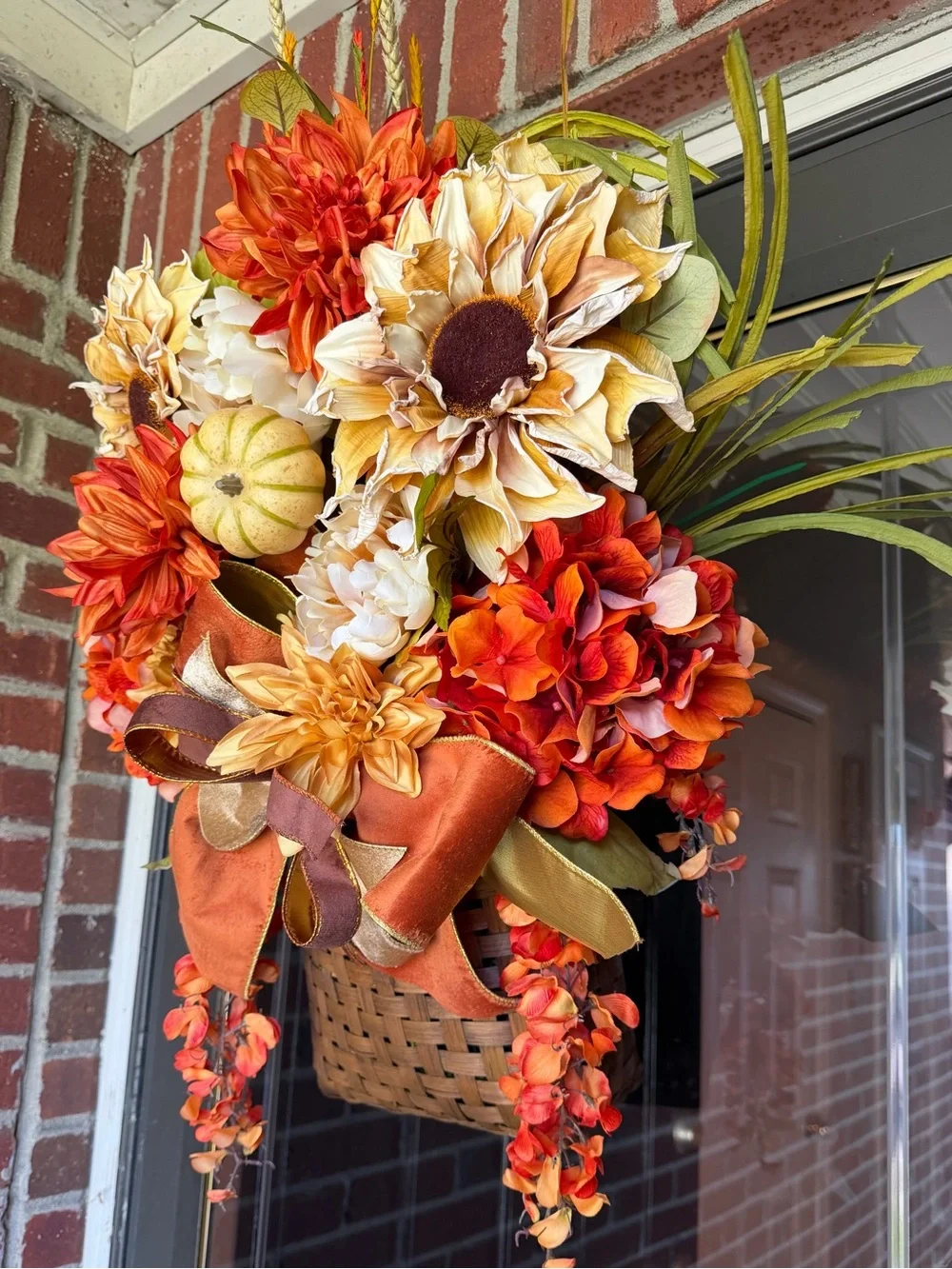 New Handmade Fall Basket Wreath